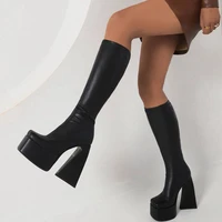 platform women knee high boots dropship 2022 autumn winter platform fashion women modern boots big size 43