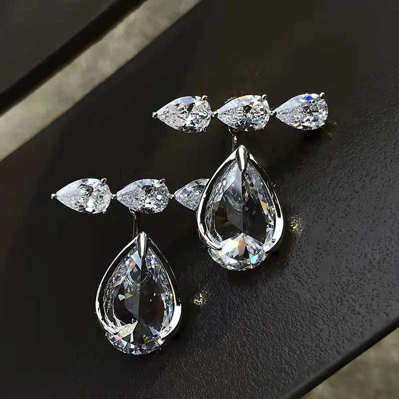 

2022 New Simple Water Drop Irregular Stud Earrings with Zircon Net Red Tide Fashion Ear Cuff Earings for Women Bijoux