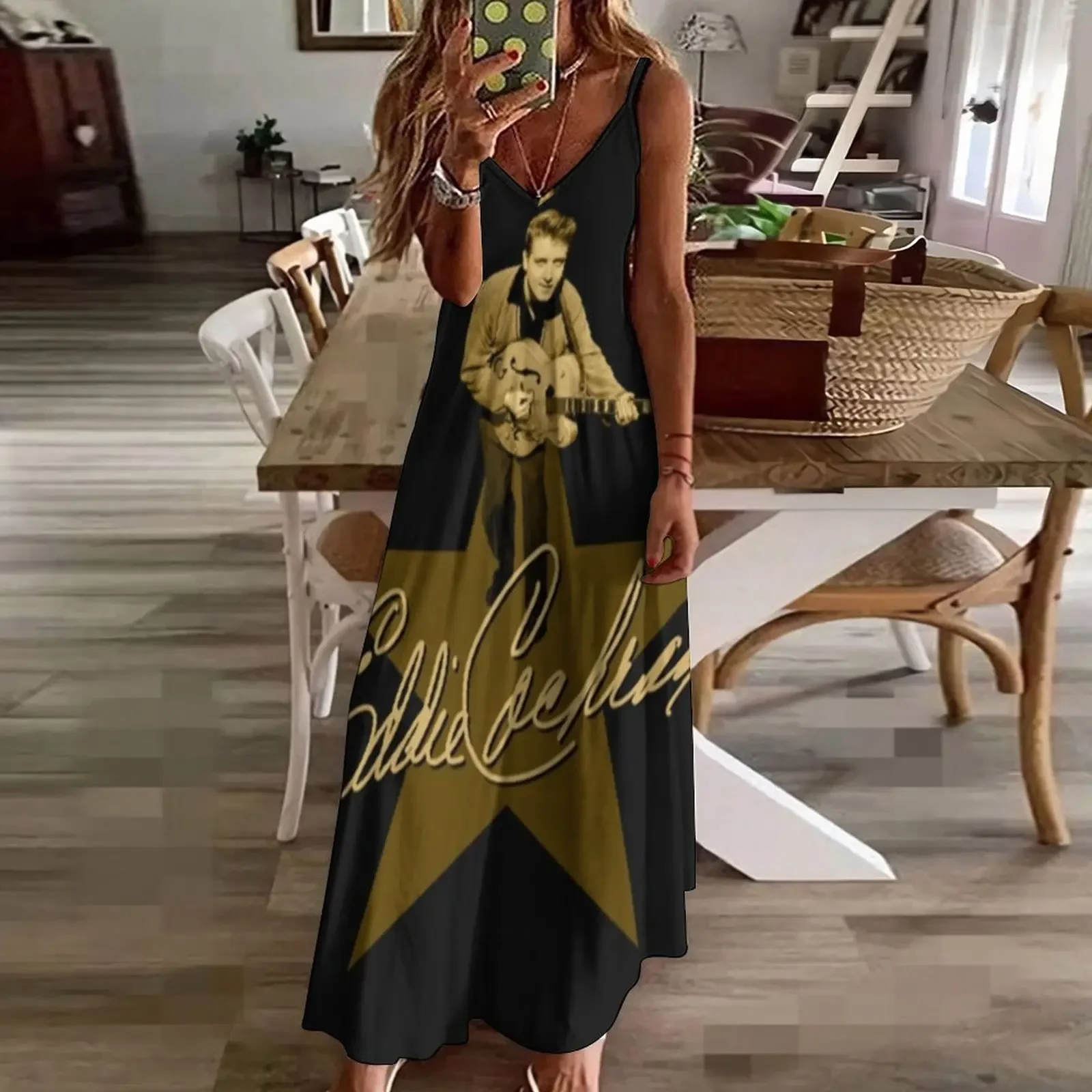 Платье без рукавов Eddie Cochran женское летнее длинное платье танцевальные платья