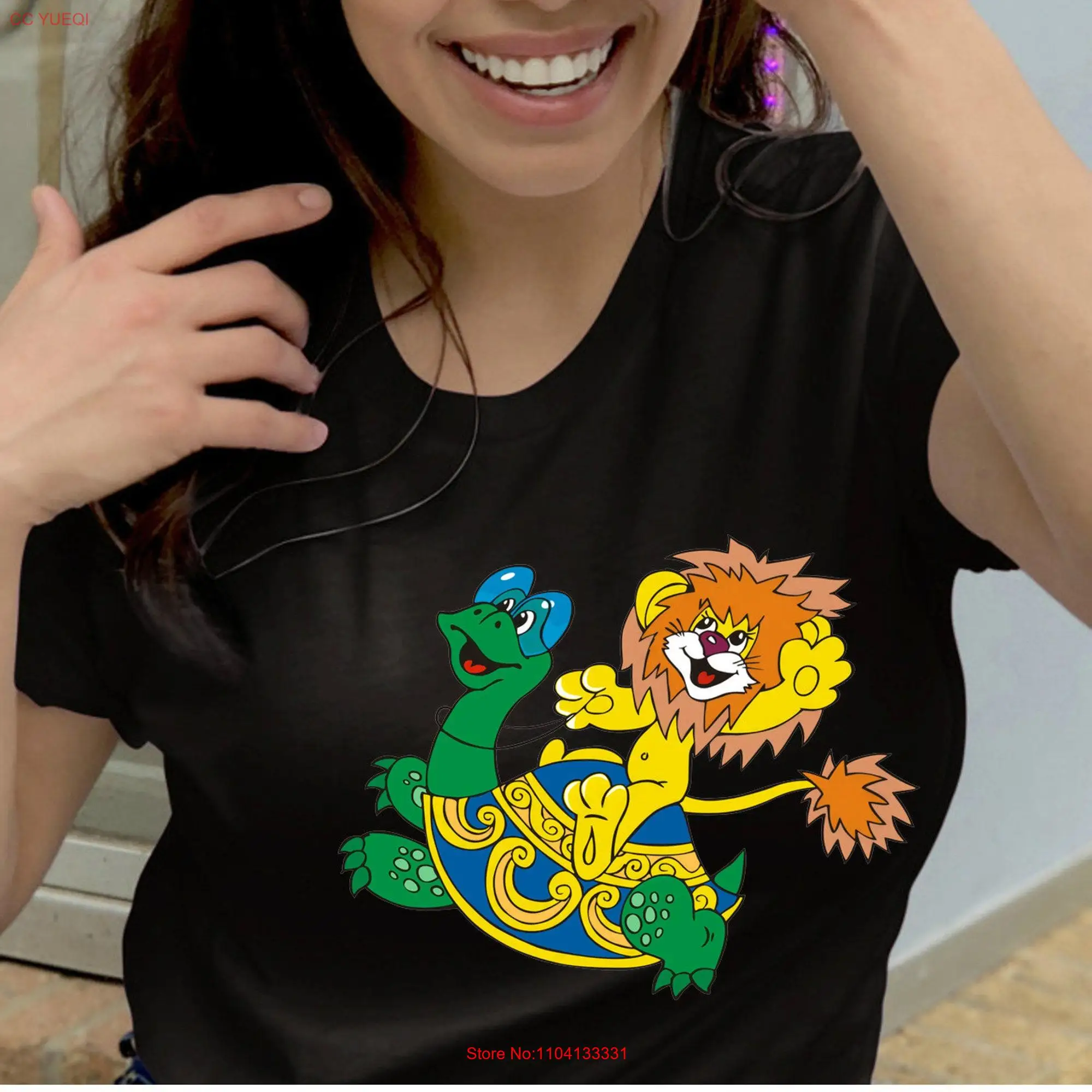 Винтажная Футболка 1974 с изображением героев мультфильма Soyuzmultfilm как Львиной куб