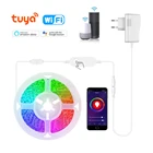 Светодиодная смарт-лампа Tuya Smart Life с Wi-Fi, RGB LED лента с голосовым управлением, освещение для умного дома, работает с ассистентом Alexa Google Home