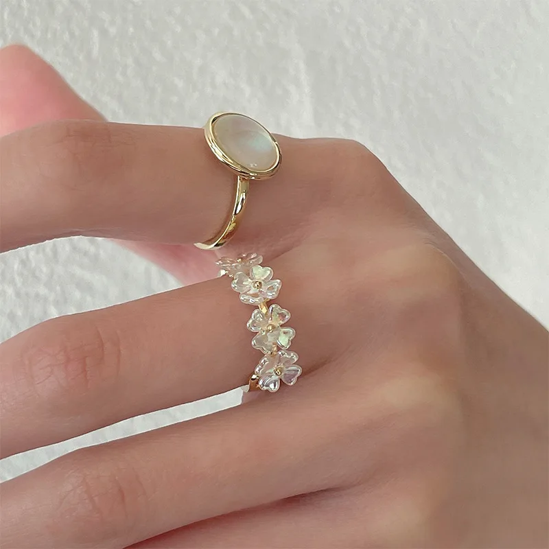 

Korean Super Exquisite Charm 14K Real Gold Opal Ring for Lady Delicate Fashion Women Rings Wedding Engagement Jewelry