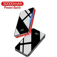 30000mah power bank led light 65w type c pd fast charge qc3 0 power bank external battery charger for iphone and android