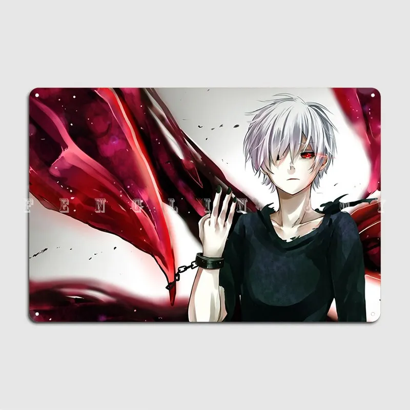 

Токийский Гуль, металлический плакат на стену, пещера, клубный бар, забавное украшение гаража, жестяной плакат