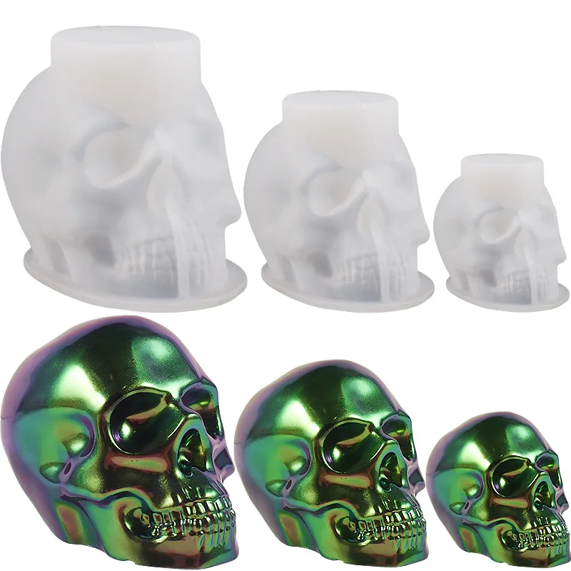 

Подвески в форме черепа, силиконовые формы из эпоксидной смолы, «сделай сам», искусственная голова скелета для изготовления свечей на Хэллоуин, брелоки, подвески