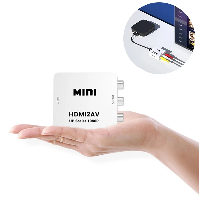 Преобразователь HDMI в RCA AV/CVSB L/R, видеобокс HD 1080P AV2HDMI, поддержка NTSC PAL, выход HDMI на VGA, видеоконвертер