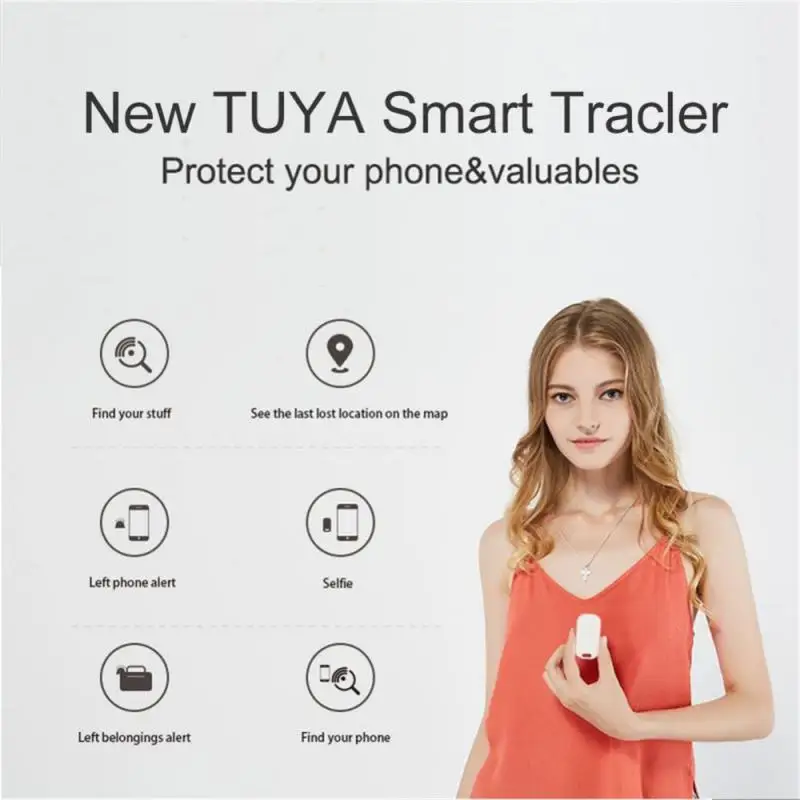 Мини GPS-трекер Tuya с функцией защиты от потери Bluetooth-совместимый двухсторонний