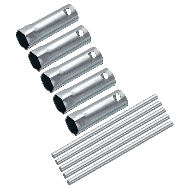 

5pcs 2 in 1 Spark Plug Wrench 16mm Deep Reach Socket Tool with Torque Bar Handle Highly Polished Surface Spanner Suit for Car