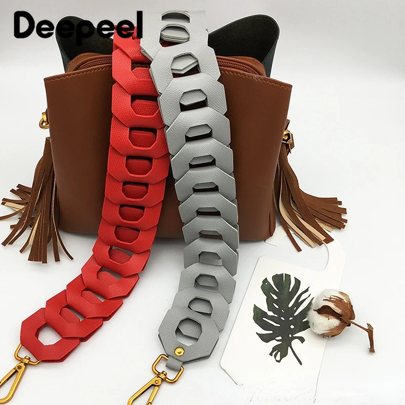 Deepeel 5.2*102cm PU Leather Wide Strap Luxury Color Openwork Adjustable Bag Straps for  HandBag Crossbody Bags Accessories
