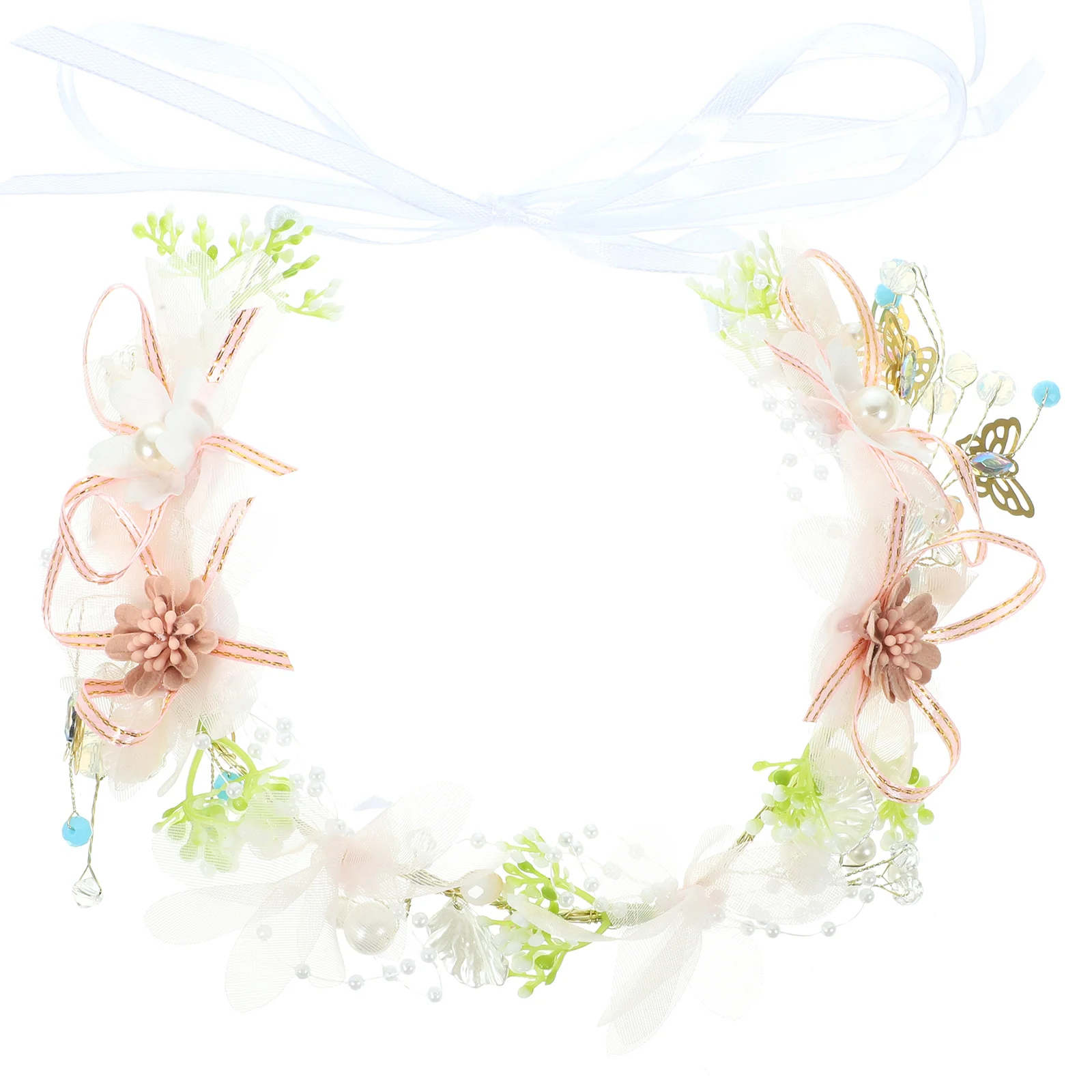 

Женская повязка на голову с цветами, металлическая лента для невесты