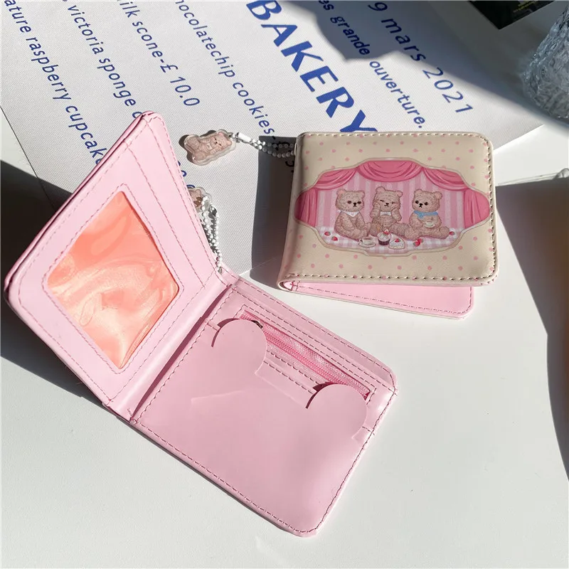 Женский кошелек Короткие Кошельки из искусственной кожи простой складной