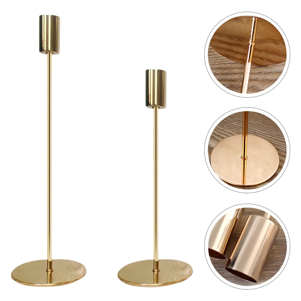

Holdercandlestick Holders Taper Candlesticks Metal Decorative Golden Iron Wedding Stand Single Party Pillar Room Stick Sets