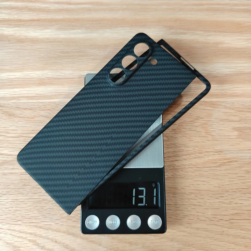 HKNA черный чехол для Samsung Z Fold 5 маленькое отверстие кевлар Арамид углеродное