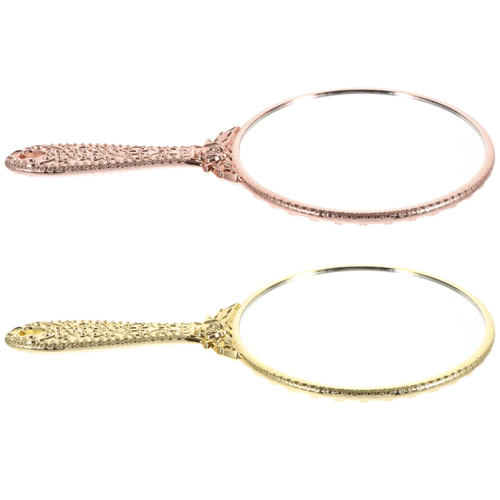 

Mirror Hand Handheld Makeup Travelcosmetic Handle Purse Heldmirrorsportable Vintage Purses Compact Pocket Decorative Cartoon