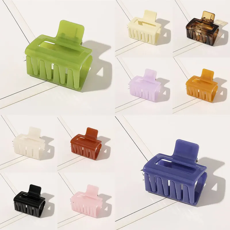 

2021 Korean Fashion New Simple Rectangle Acetate Acrylic Geometric Rectangle Hair Clips Hairpins Hair Accessories For Women