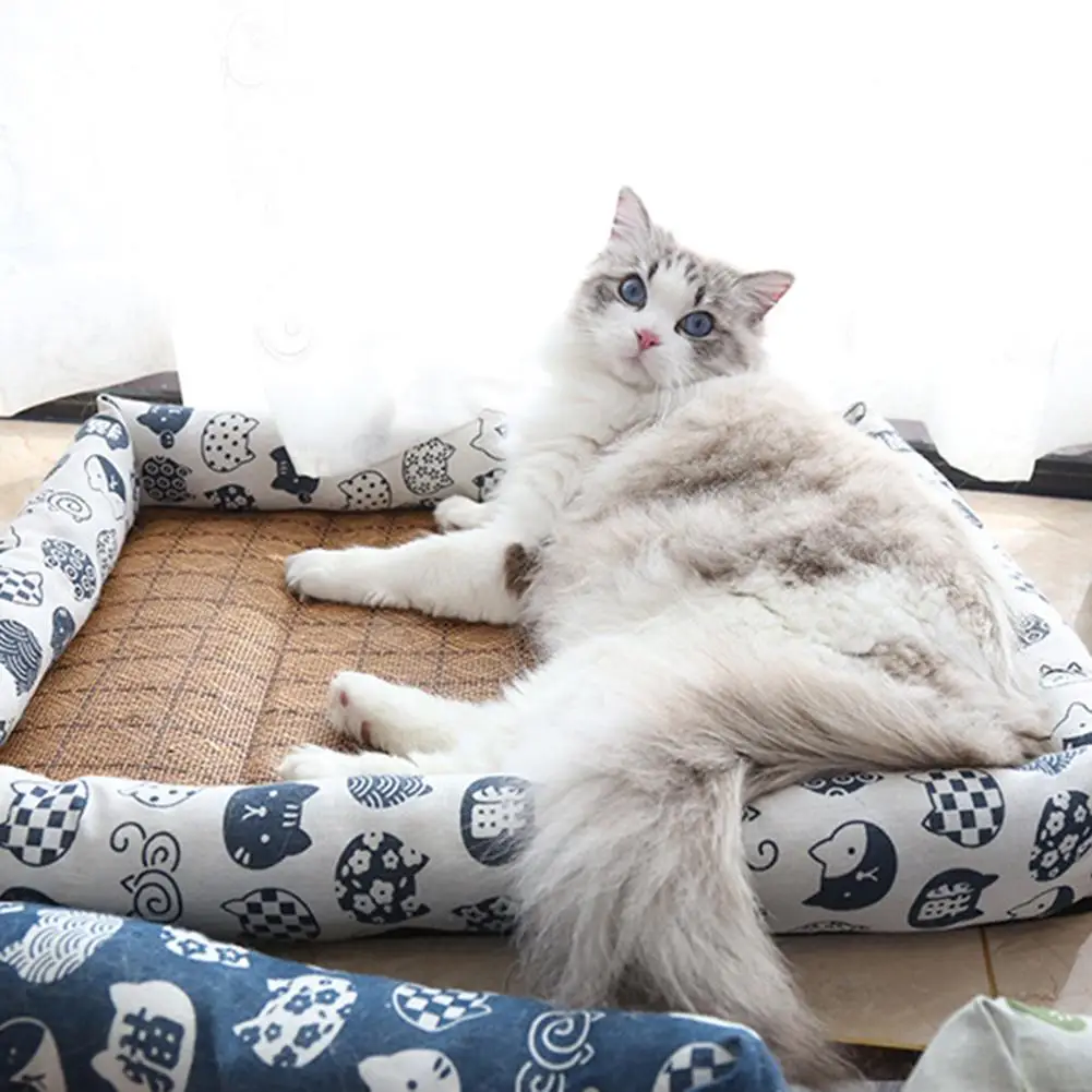 

Охлаждающий коврик для домашних животных, квадратная дышащая летняя подстилка для собак и кошек