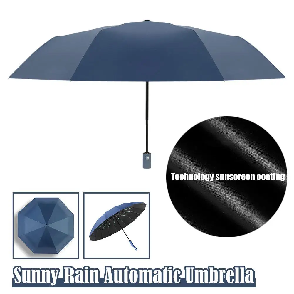 

Double Bones Large Umbrella Men Womens Windproof Compact Sun Business Travel Rain Umbrellas Automatic Luxury Fold Umbrella K2C6