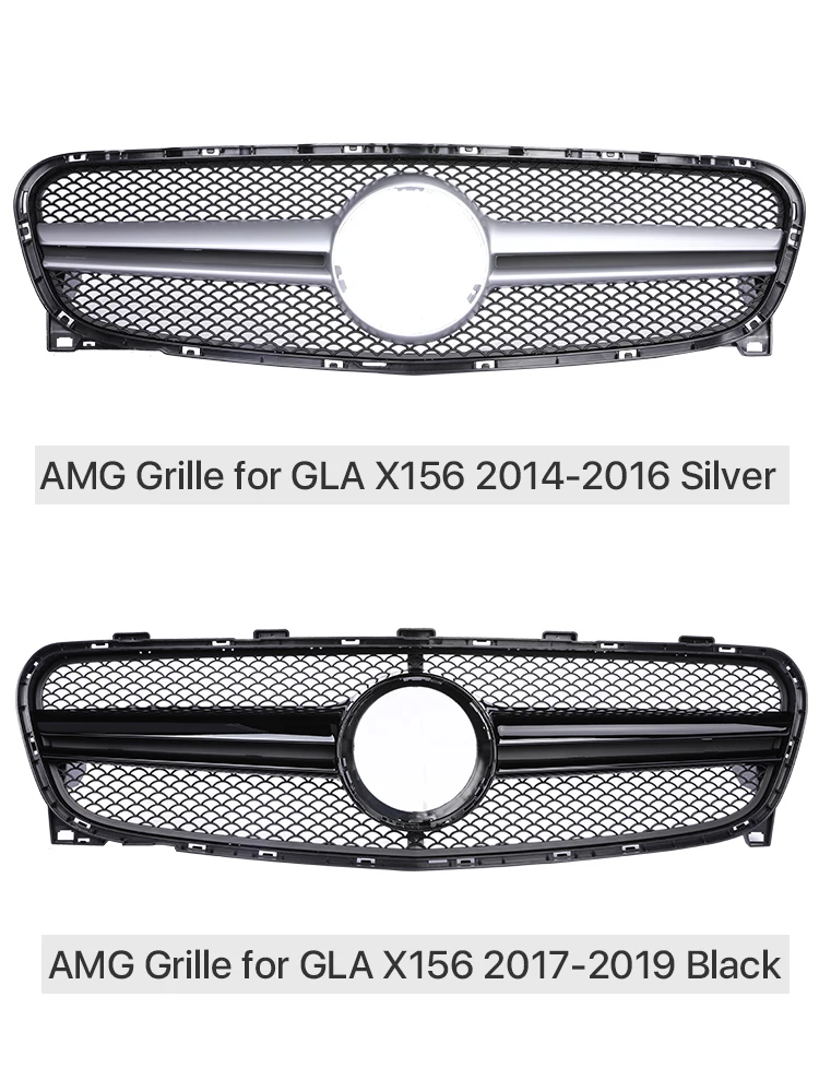 Решетка переднего бампера GT AMG Diamond Style Refting Grill для Mercedes Benz X156 GLA GLA200 GLA250 GLA260 2017-2019