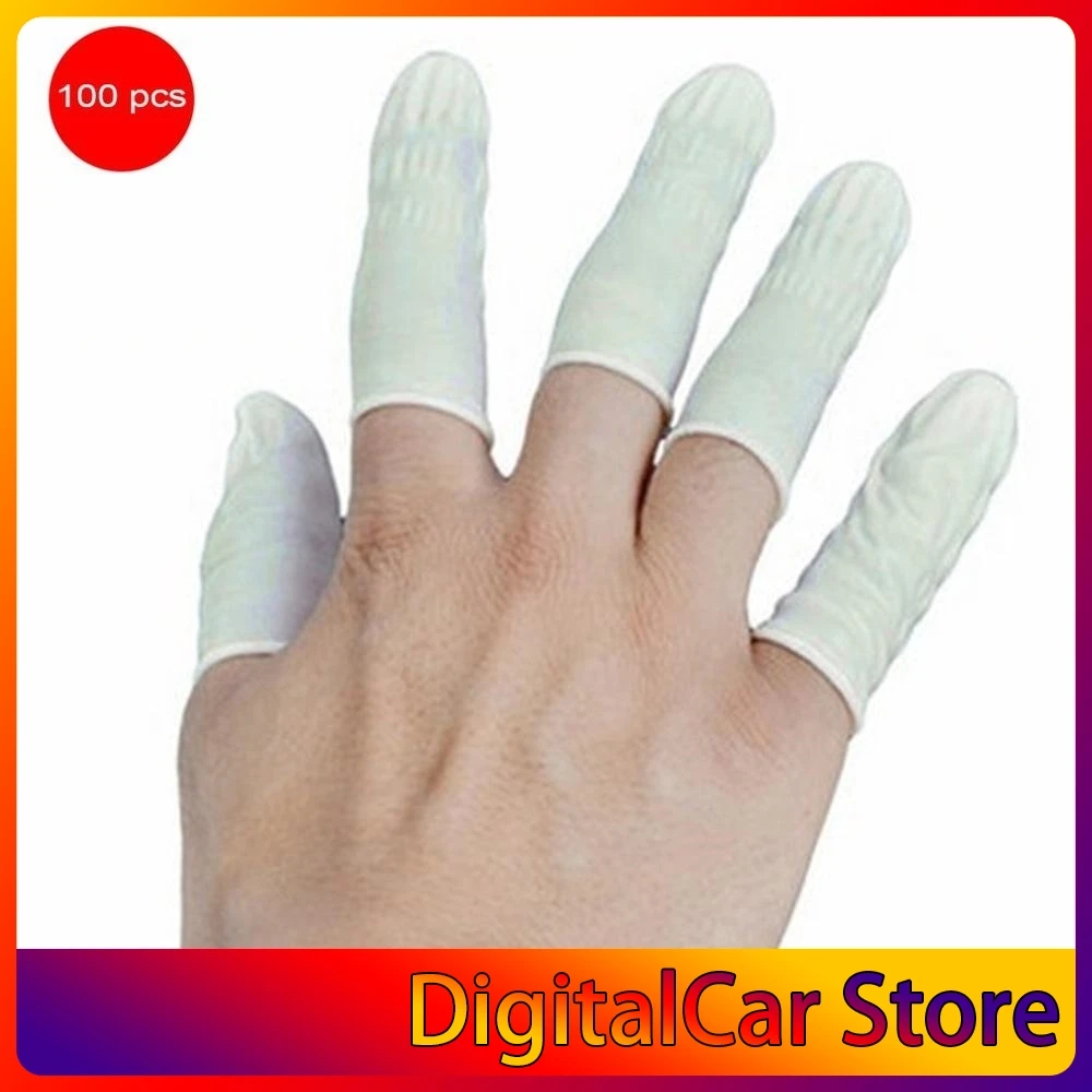 

New 50/100PCS Durable Natural Latex Anti-Static Finger Cots Practical Design Disposable Makeup Eyebrow Extension Gloves Tools