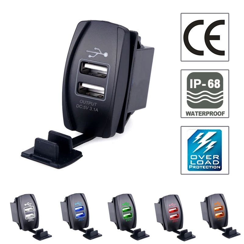 

Автомобильное зарядное устройство с двумя USB-портами, 12-24 В, 5 В, 3,1 А