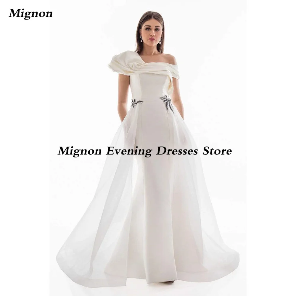 

Mignon Satin Mermaid Off-the-shoulder Formal Prom Gown Floor Length luxury Evening Formal Elegant Party Dress for Women 2023