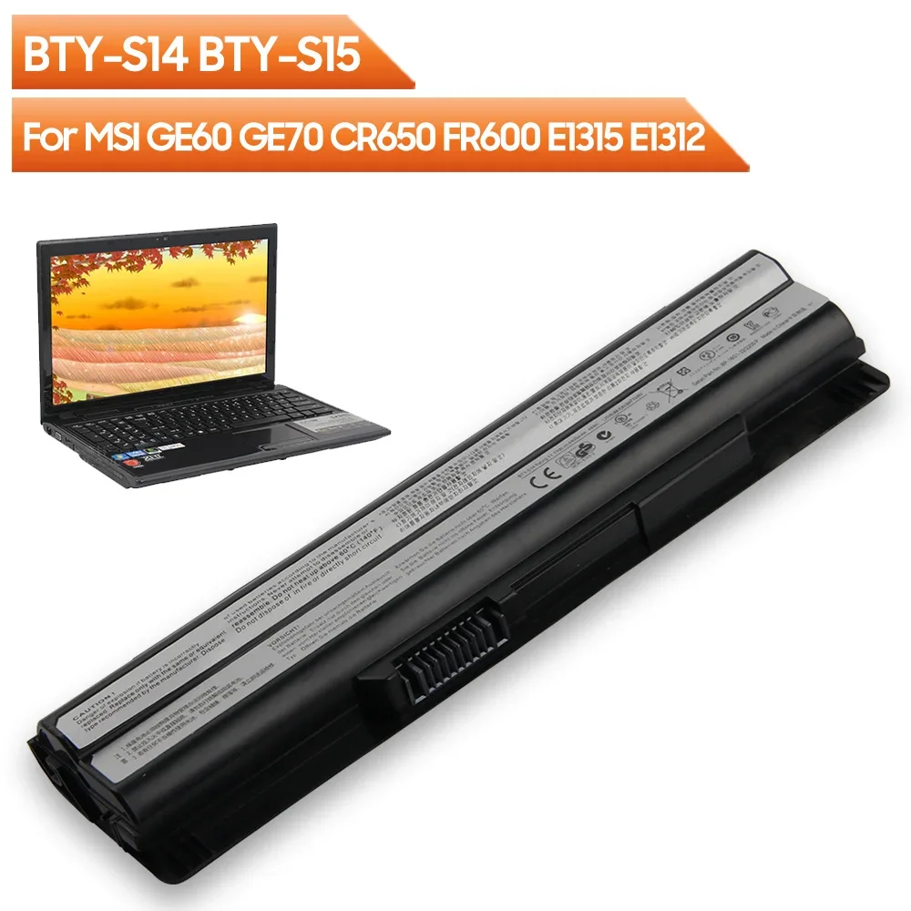 Сменный аккумулятор BTY-S14 BTY-S15 для MSI GE60 GE70 CR650 FR600 E1315 E1312 FR700 FX700 перезаряжаемый 4400