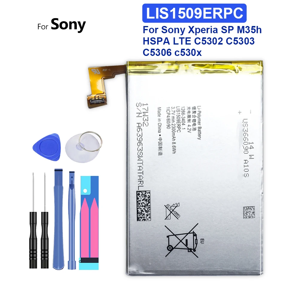 

LIS1509ERPC Replacement Battery For Sony Xperia SP M35h HSPA LTE C5302 C5303 C5306 C530x Bateria 2300mAh +Tracking Number