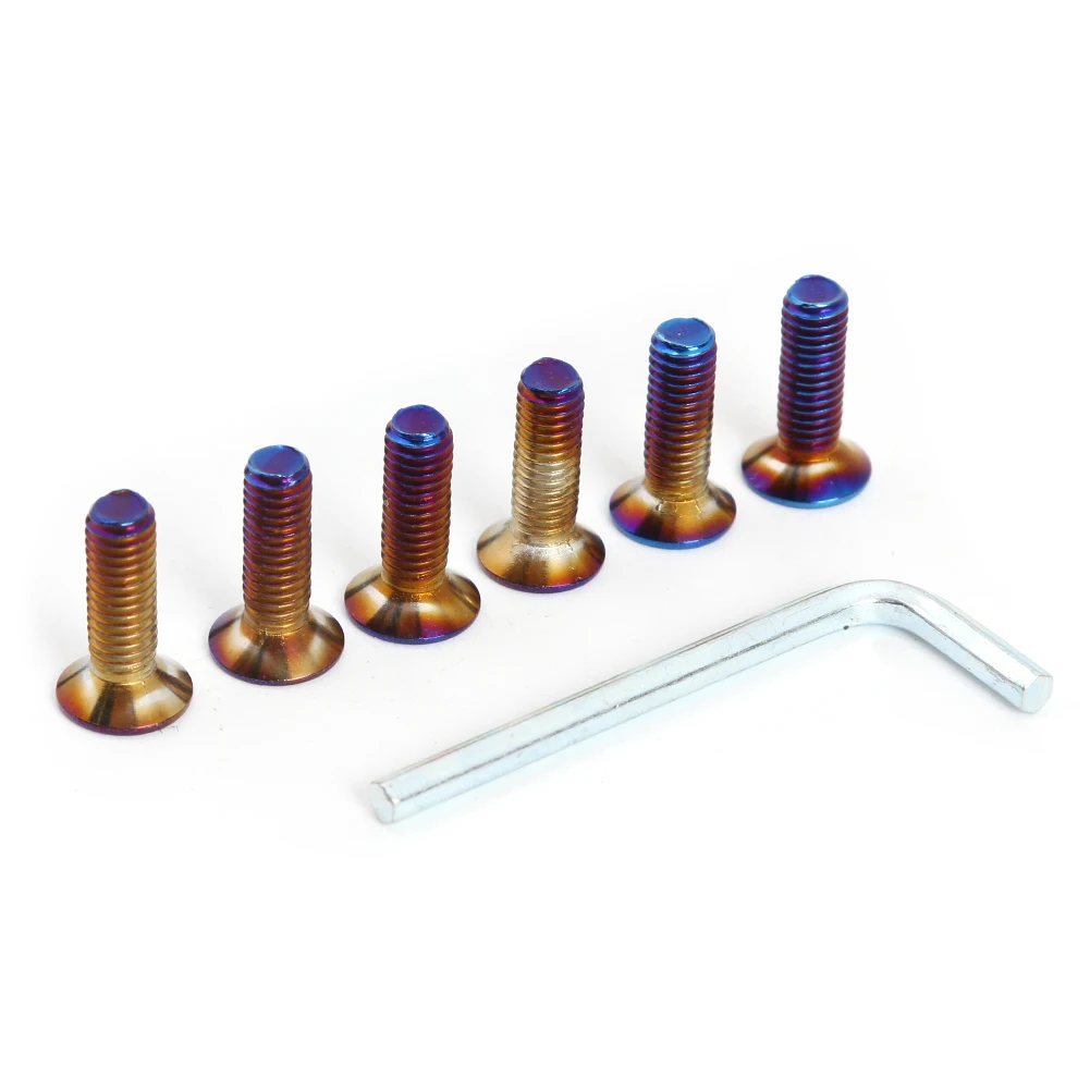 

6pcs Burnt Titanium Universal Car Steering Wheel Bolts M5x15mm M5x20mm Hex Head Bolts with Hex Wrench