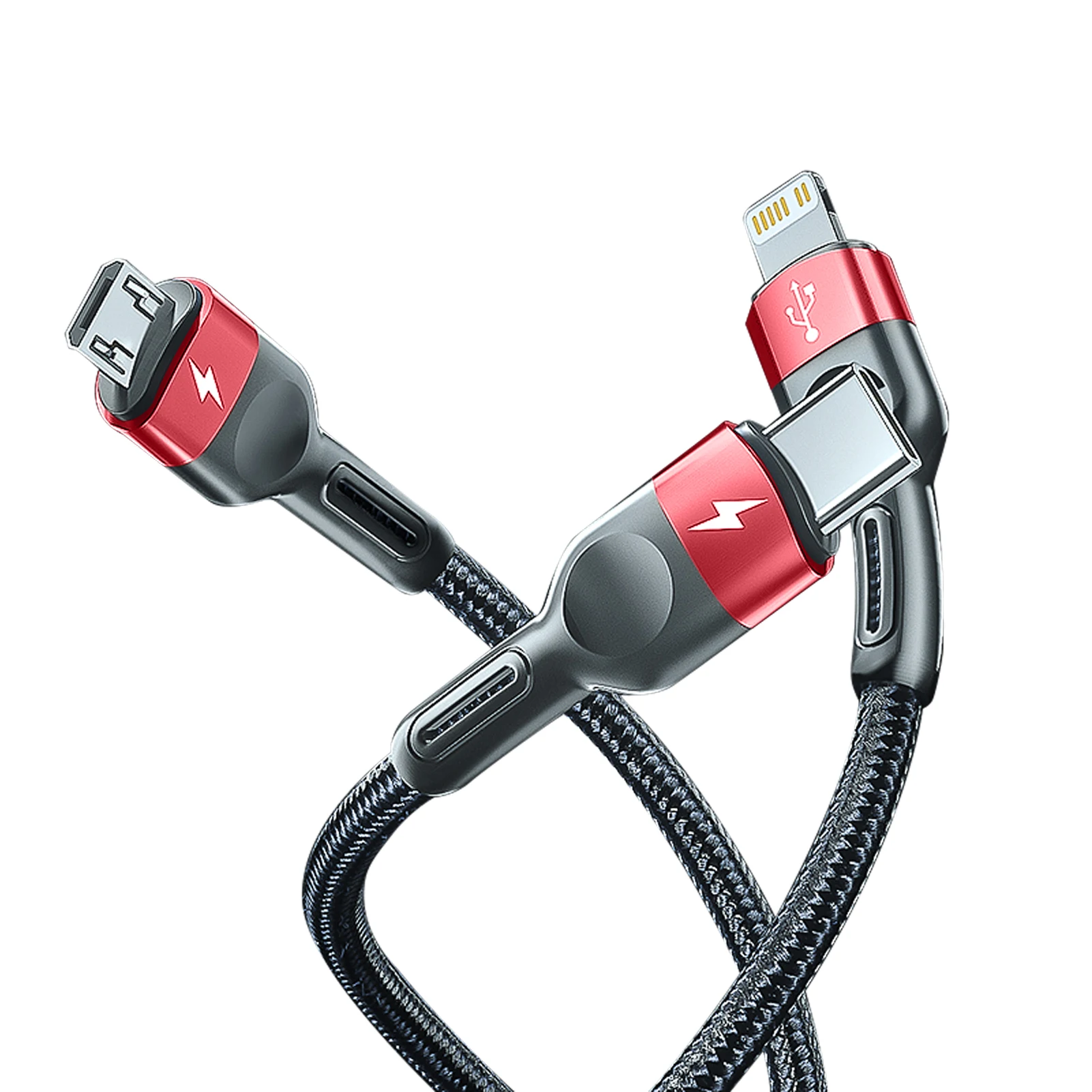 

Hot Sale Fast Charging Cable 3 In 1 Micro USB Type C Charger Cable Multi Charging Port USB Charging Cord Usbc Mobile Phone Wire