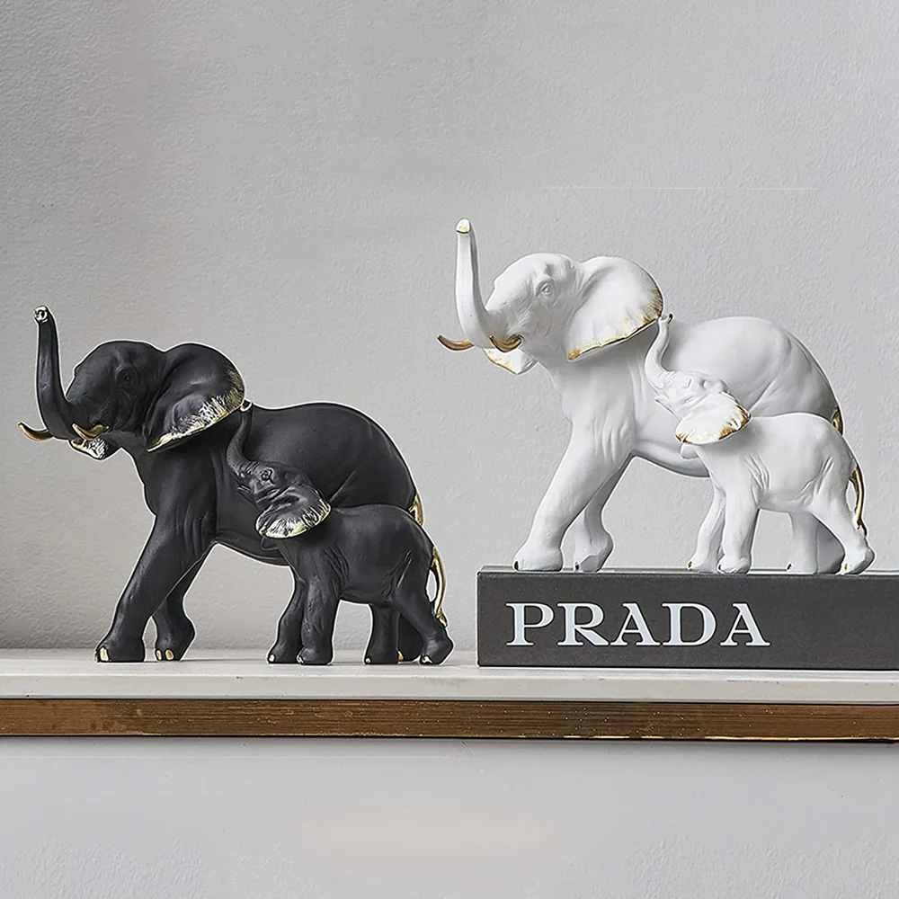 

2 шт., статуэтка слона, скульптуры и фигурки, аксессуары для украшения дома, роскошное украшение для гостиной, украшение для стола