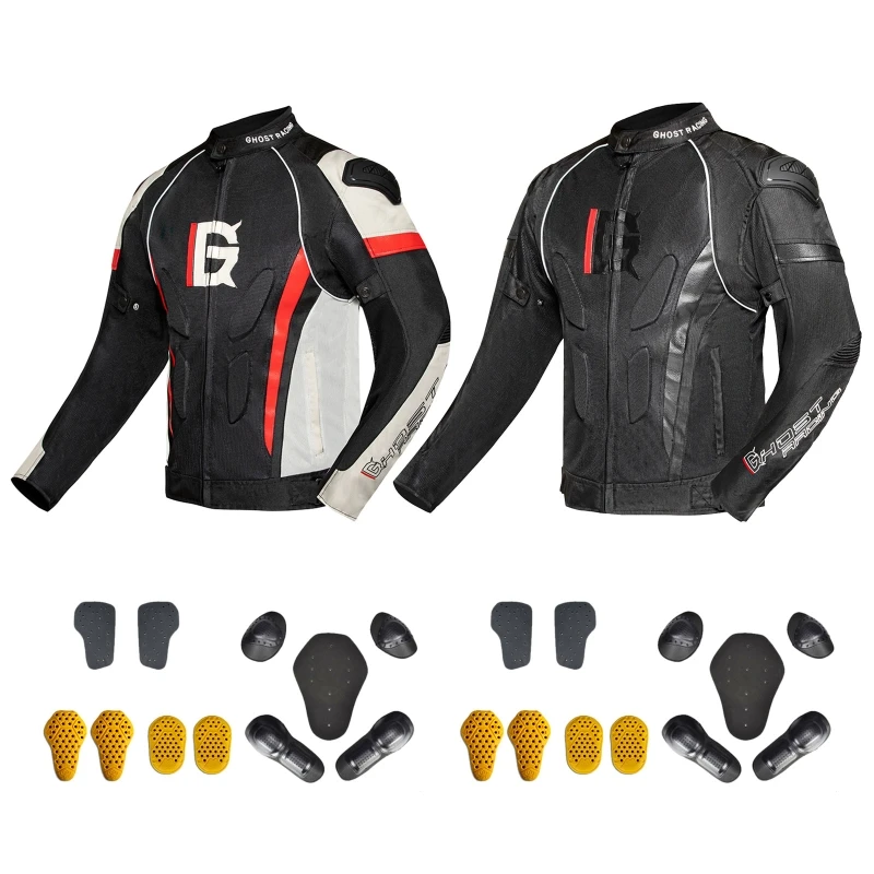 

Motorcycle Jacket Motorbike Riding Jacket Windproof Motorcycle Full Body Protective Gear Armor Mesh Jacket M-4XL D0UC