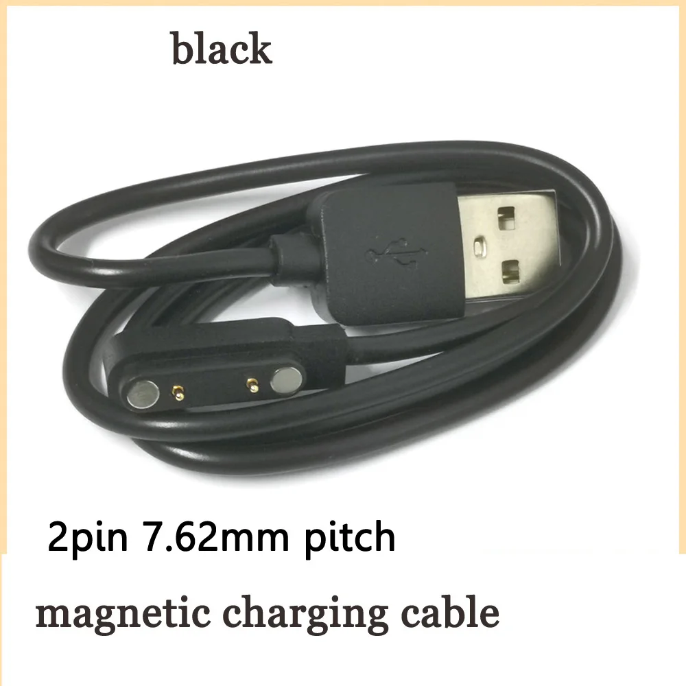 

3PC Magnetic Charging Cable USB 7.62 mm Male to 2 Pin Pogo Magnetic Charger Cable Cord for Smart Watch GT88 G3 KW18 Y3 KW88 GT68