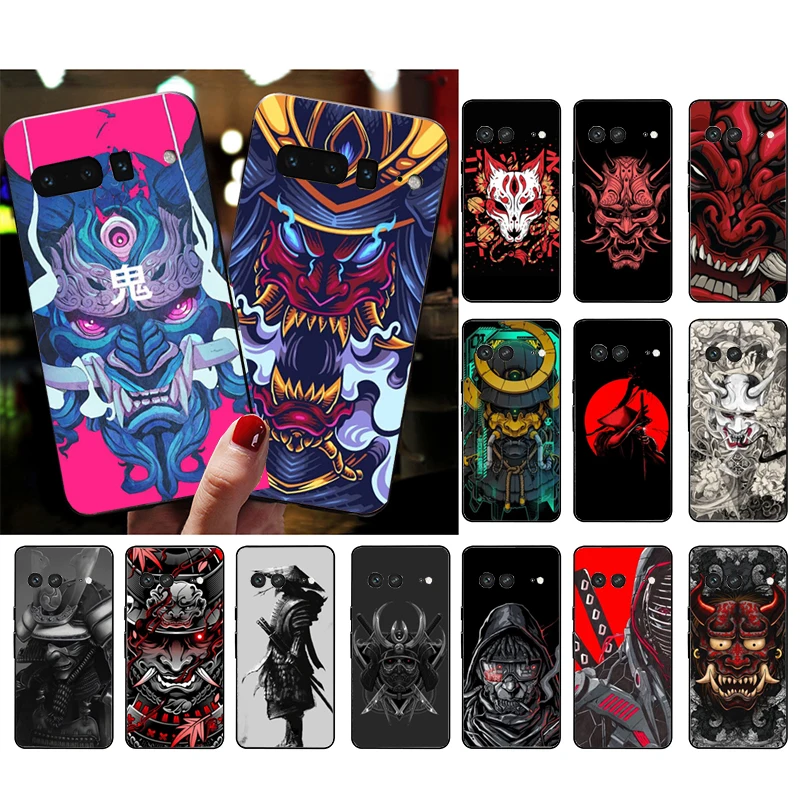 

Phone Case for Google Pixel 8 7 Pro 7a 6A 6 Pro 5A 4A 3A Pixel 4 XL Pixel 5 6 4 3 3A XL Japanese Samurai Oni Mask