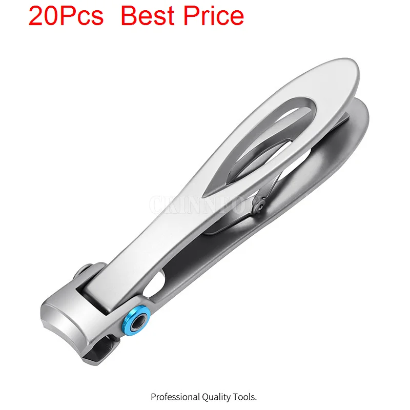 

20Pcs/lot 20mm Premium Stainless Steel Nail Clippers For Thick Nails Shave and Curve Blades Wide Jaw Heavy duty Anti-Slip