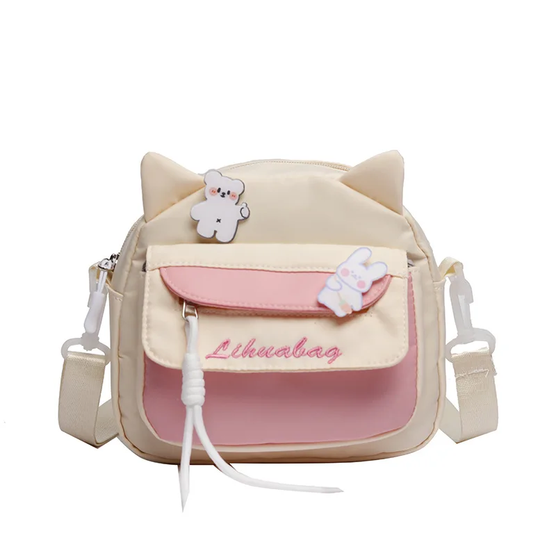 

2022 Funny Cute Cat Ears Canvas Shoulder Bags Women's Fashion Creative Crossbody Bags Personalized Gifts Mobile Phone Bag bolsos