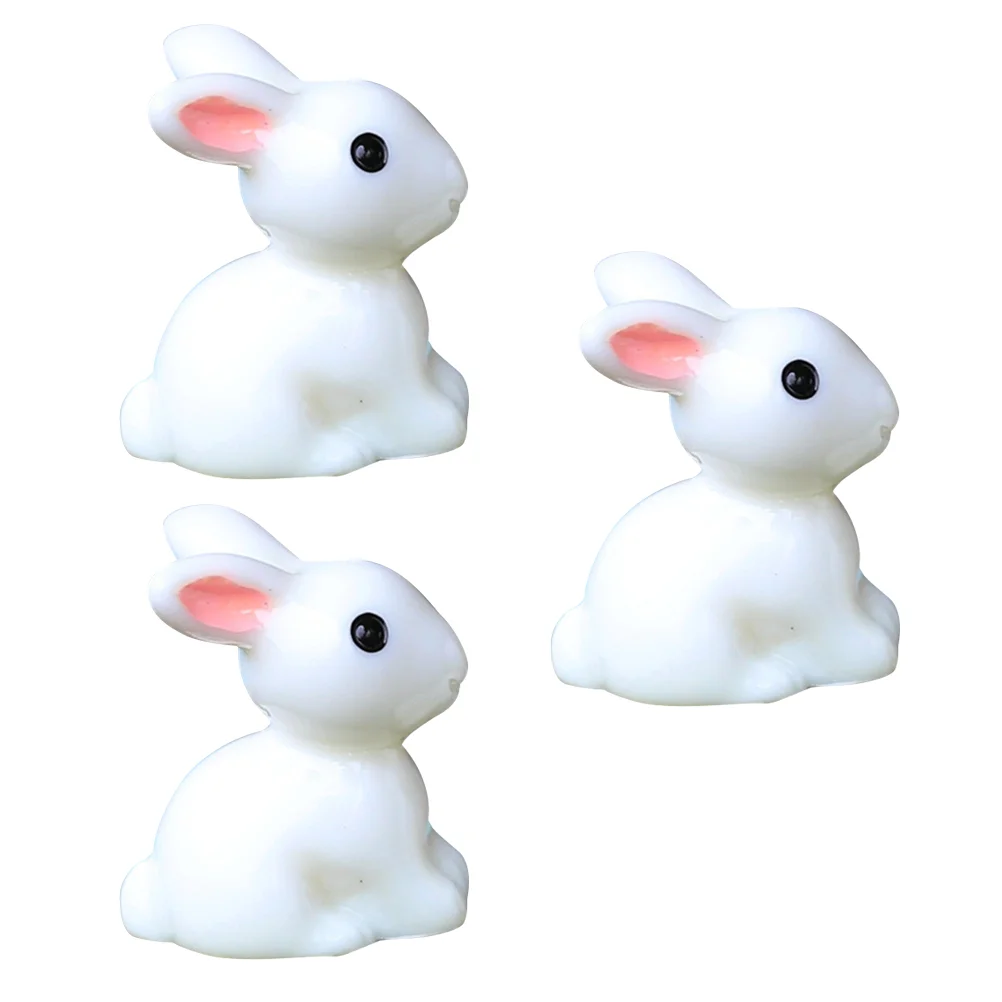 

Easter Rabbit Bunny Accessories Miniature Bonsai Landscape Resin Rabbits Figurines Animal Sculpture Ornaments Figures