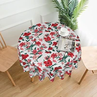 red floral round tableclothsoft and anti wrinkle leaves tableclothsuitable for cafes restaurants weddings parties