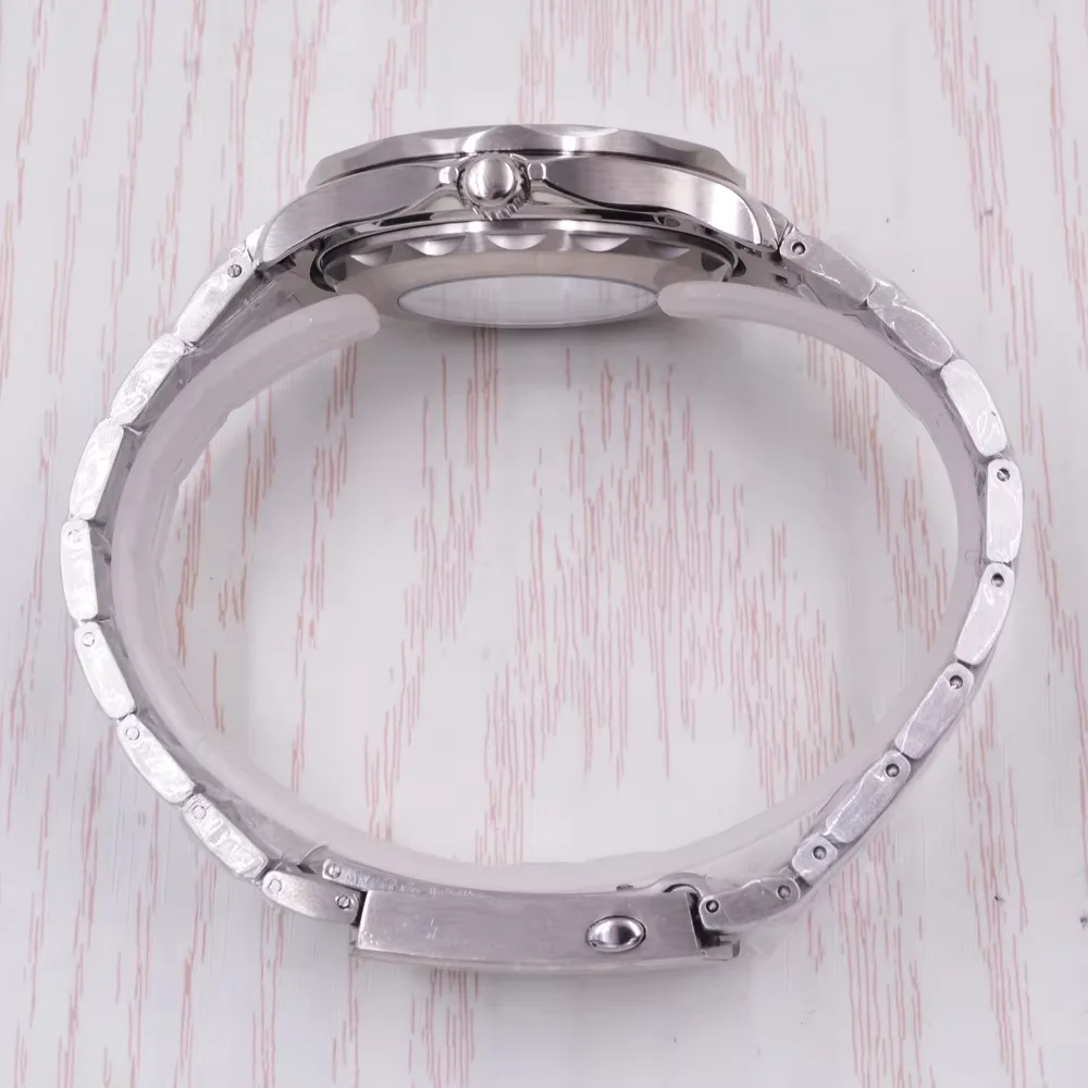 Ремешок из нержавеющей стали 316L 41 мм серебряный корпус для часов подходит