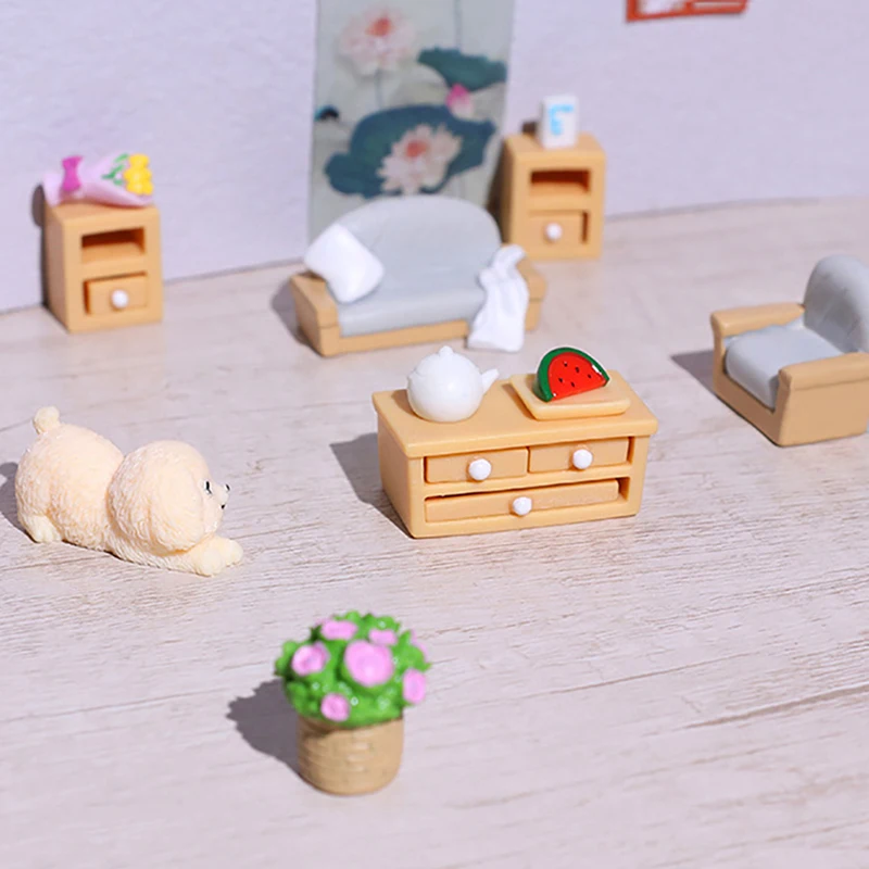 Миниатюрный Набор Мебели Для Кукольного Домика 1 Шт. DIY Диван-табурет И Украшения