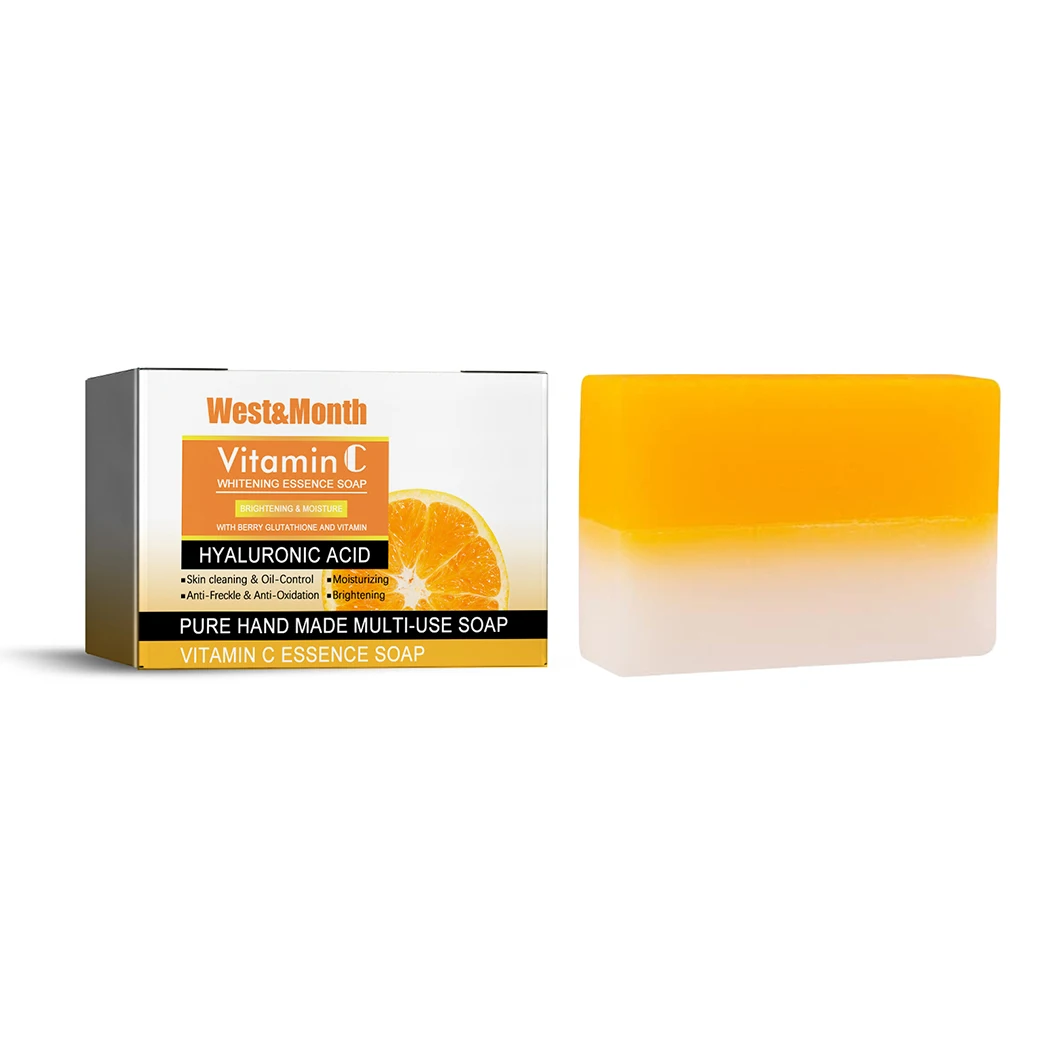 

Vitamin C Whitening Essence Soap Brightening Deep Cleansing Moisturizing Lightening Fine Lines Dark Spots Cleanser Facial