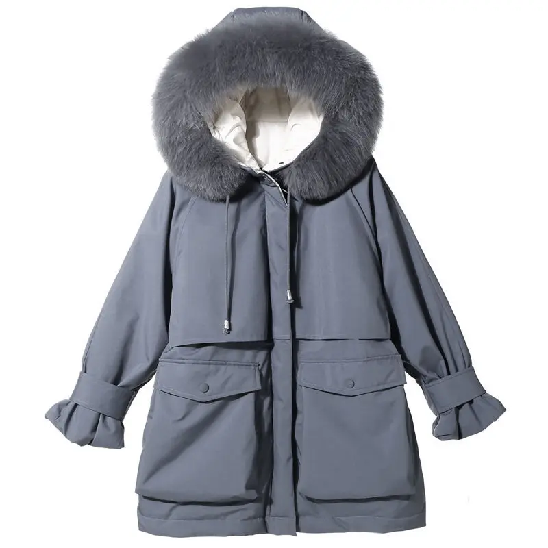 Women's Pike Coat 2022 Winter New Warm Waist Women's Down Jacket Cotton Clothing Korean Fashion Hooded Women's Cotton coat