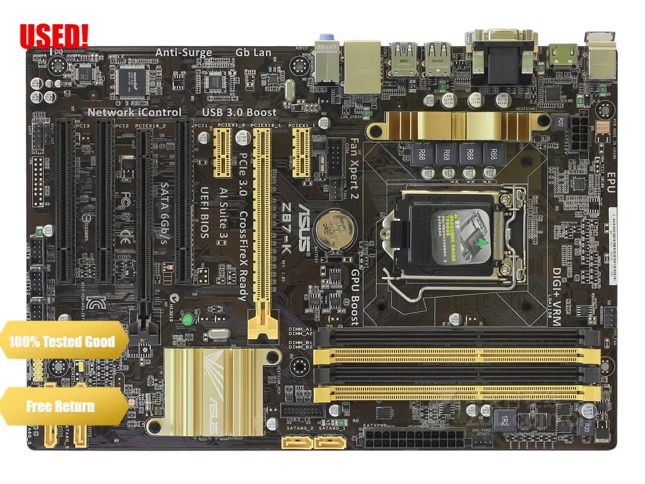 Б/у, для Asus, оригинальная настольная материнская плата Z87 Socket LGA 1150 i7 i5 i3 DDR3 32G SATA3 USB3.0 ATX