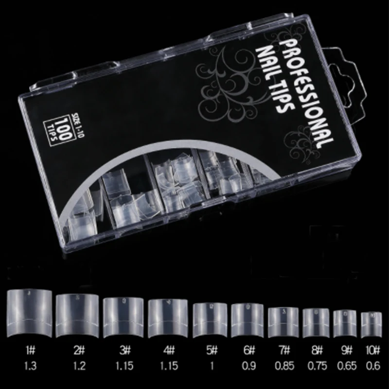 100 шт. французские короткие накладные ногти натуральные акриловые для