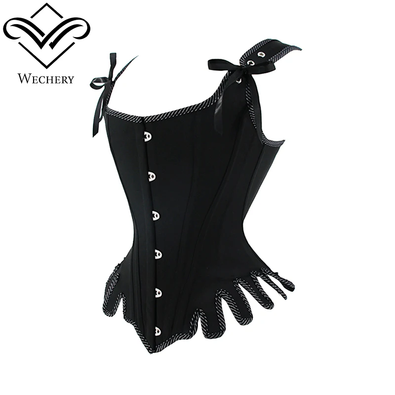 Wechery Overbust Corset Square Neck Bustiers Women Party Wedding Waist Shaper Bodice Slimming Sexy Corselet Tops Adjustable