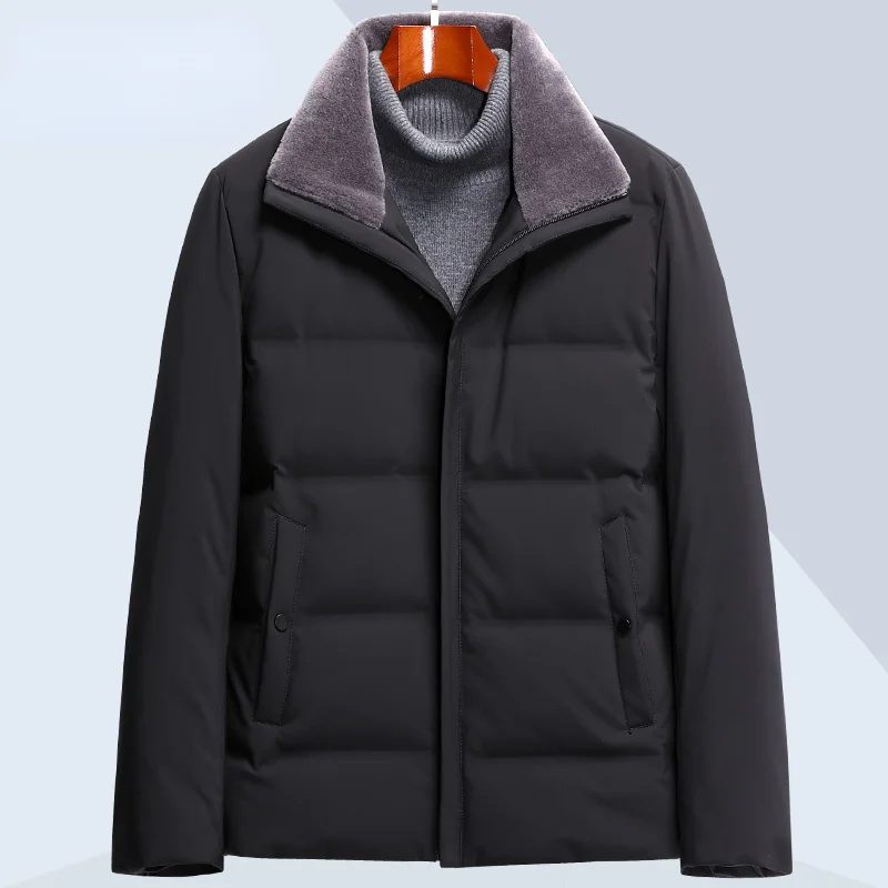 

Winter Man Clothing Sheep Wool Collar Short Men's Puffer Jacket Thicken Warm Male Coat Jaqueta Inverno Masculina