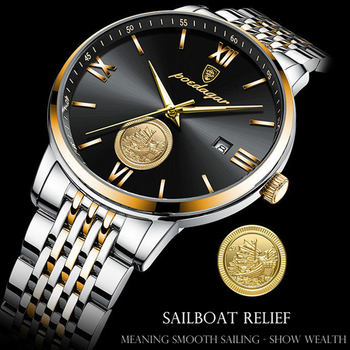 Top Brand Luxury Sailboat Reliefmeaning Smooth Casual WristWatch Men Waterproof Date Sports Quartz Men's Watch Relogio Masculino-37186