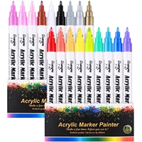 acrylic marker acrylic paint pens for rock painting18 colors paint markers kit0 7mm extra fine tipwater based quick dry