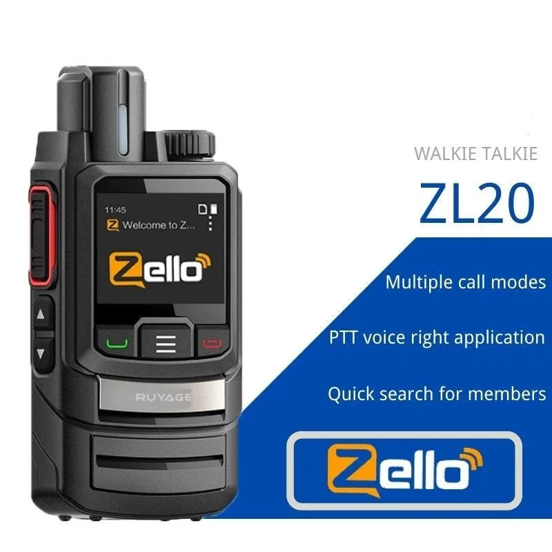 

Портативная рация ZL20 Zello, радиостанция 4g с Sim-картой, Wi-Fi, Bluetooth, большой радиус действия, профессиональная, двухсторонняя радиосвязь, км