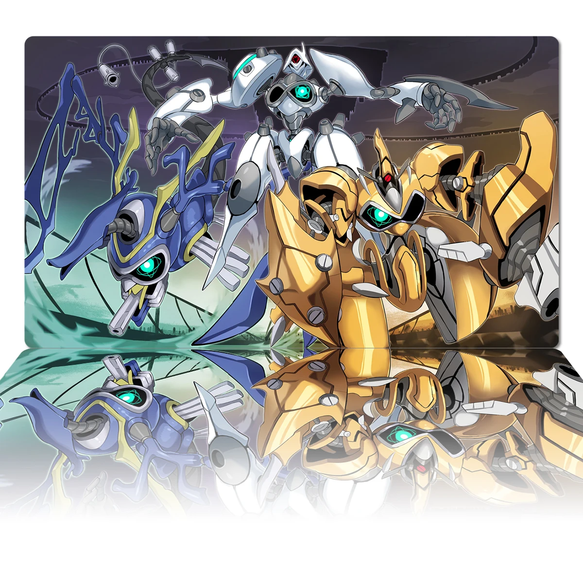 

YuGiOh Playmat Meklord Emperor Granel TCG CCG Board Game Trading Card Game Mat Custom Anime Mouse Pad Rubber Desk Mat Zones Bag