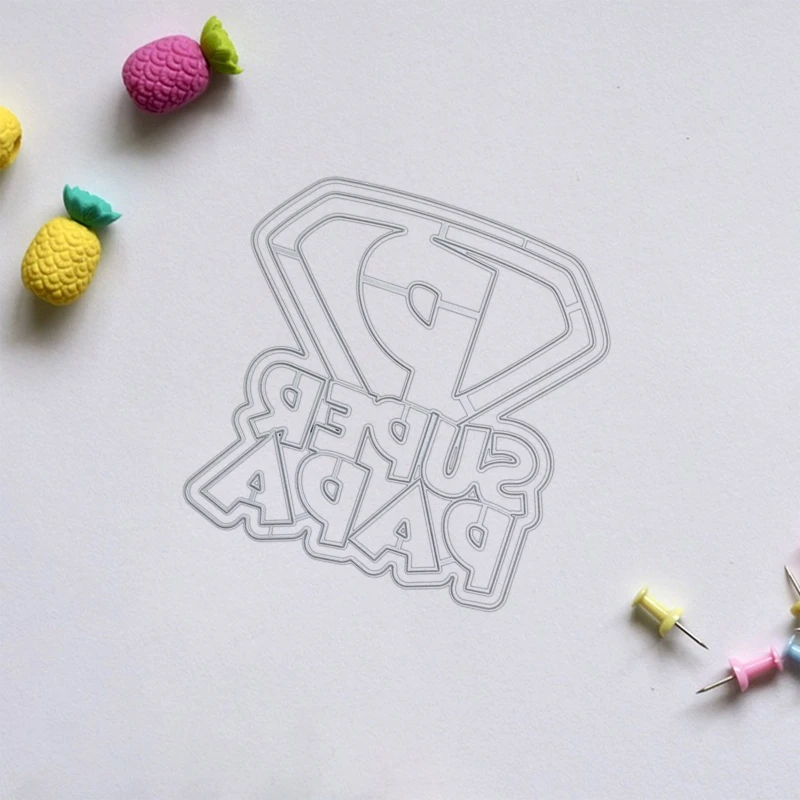 

Металлический трафарет Super Papa для вырезания, «сделай сам», шаблон для альбома, бумажной карты